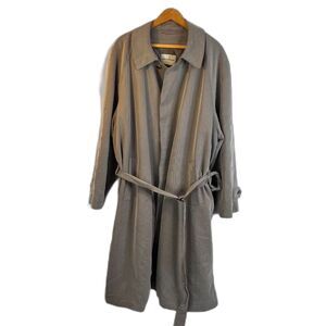 Pronto-Uomo Trench Coat Wool Blend Liner Single Breasted Classic 46R Belted